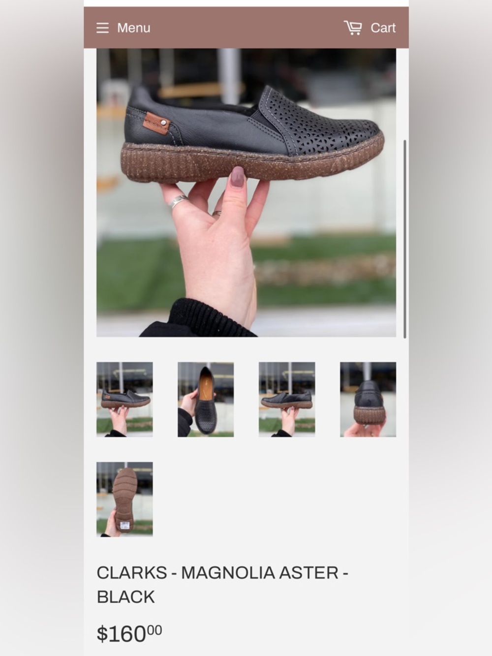 Clarks Women's Magnolia Aster Slip-On Loafers - Black with Tan Sole 7